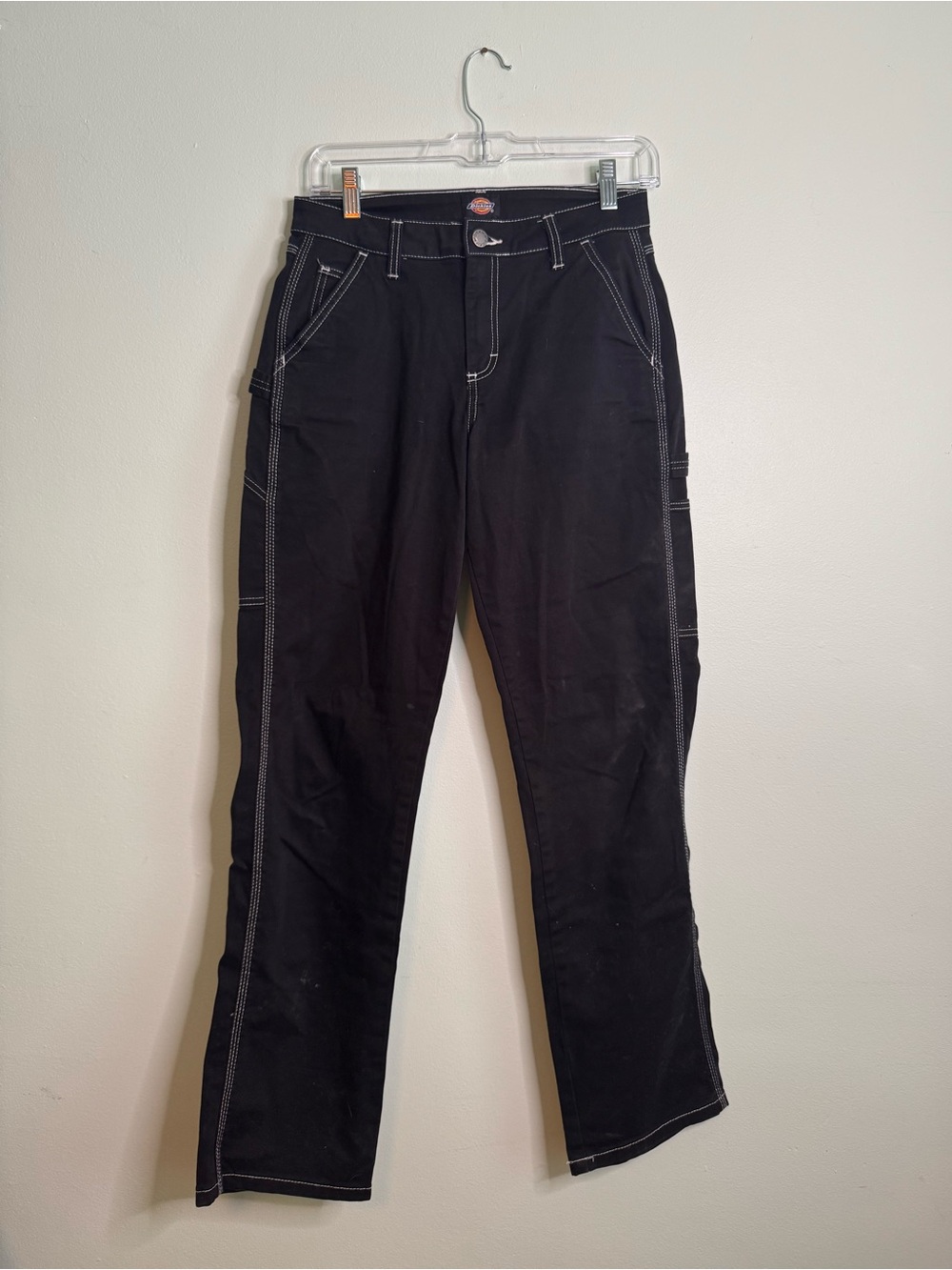 Dickies Black Carpenter Pants with Contrast Stitching (25R)